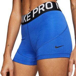 Nike Women's Pro 3" Blue Black Athletic Shorts Size Small